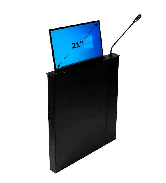 Моторизованный выдвижной монитор 21" с микрофоном председателя Vissonic VIS-21LSSCM-C