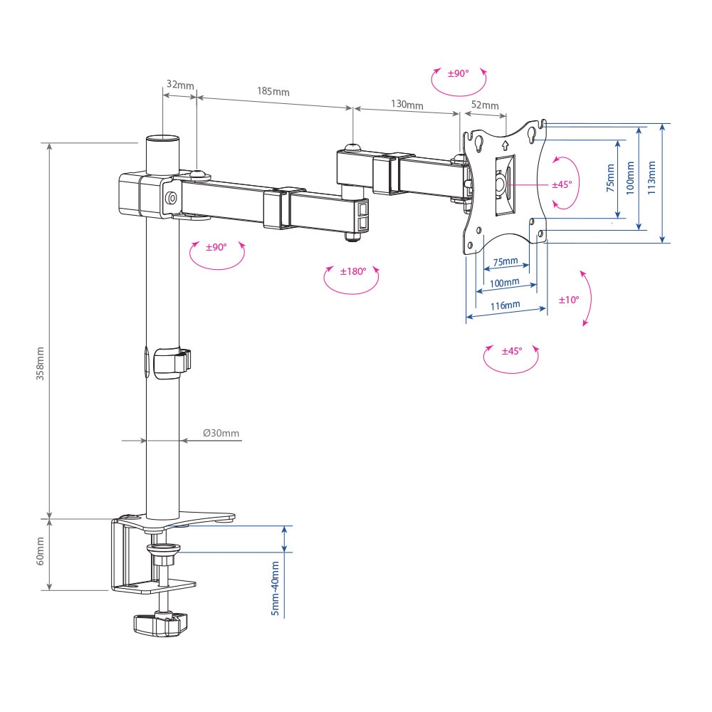 Кронштейн настольный Arm media LCD-T03 black
