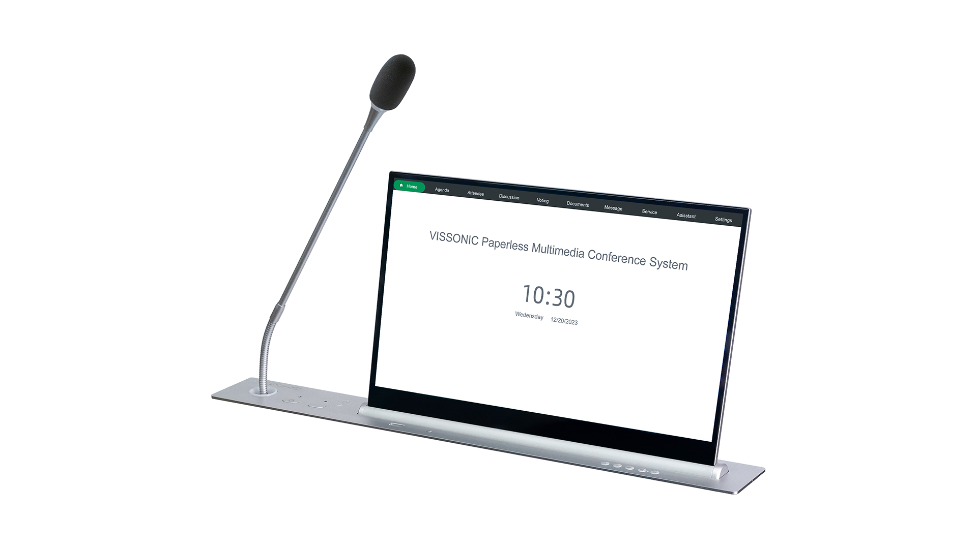 Моторизованный выдвижной монитор 15" с микрофоном председателя Vissonic VIS-15LSSCM-C