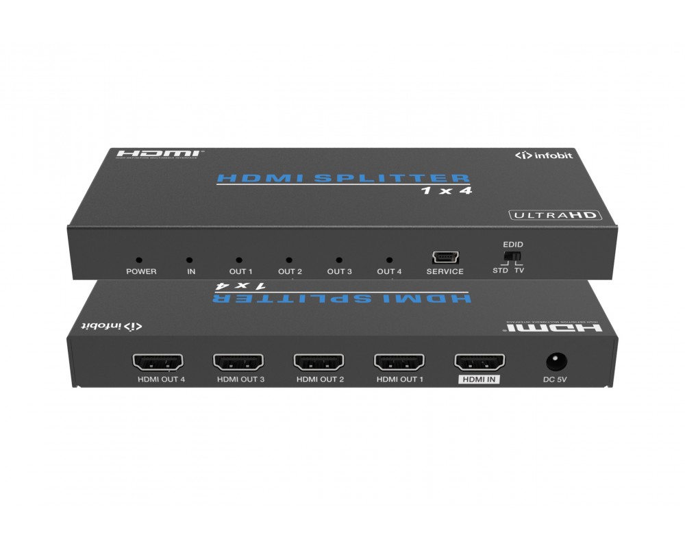 Сплиттер Infobit iSwitch 104 4K60 18Gbps 1x4 HDMI splitter, smart EDID