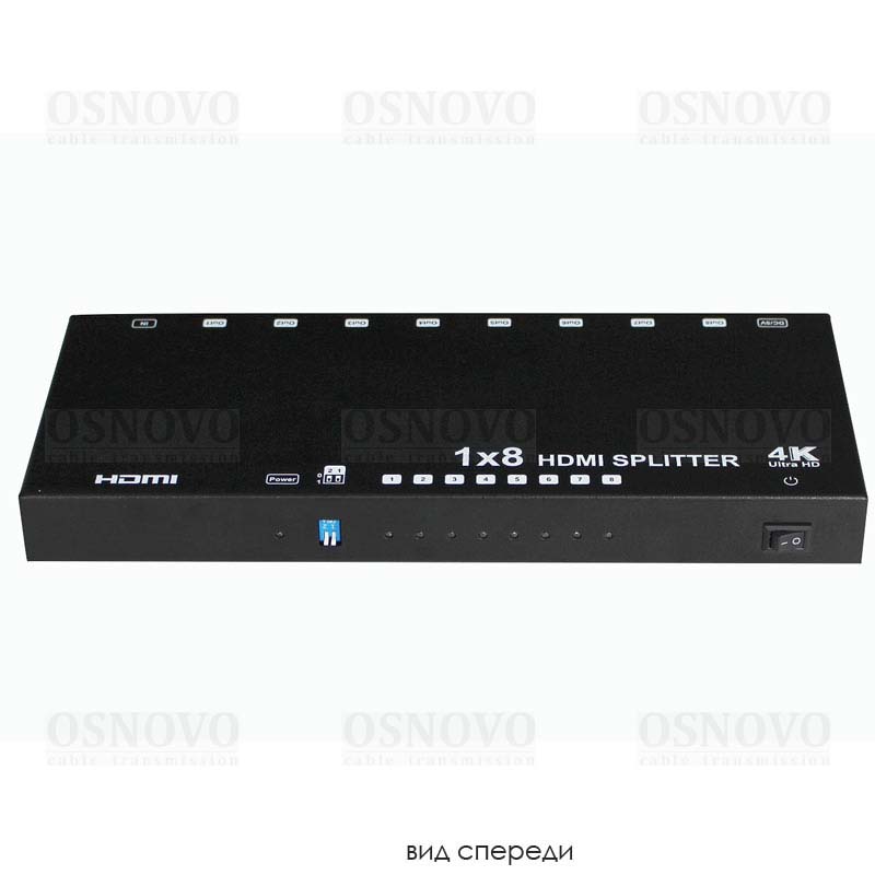 Усилитель-распределитель Osnovo D-Hi108/1, 1:8 HDMI, 4K@60Hz 4:2:0
