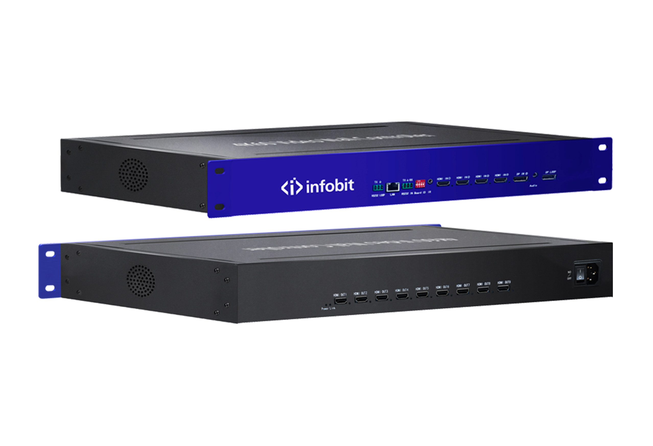 Infobit, iWall 409R, Контроллер видеостены HDMI 4x HDMI вход, 1x DP вход, 1x DP проход, 9x HDMI выхо