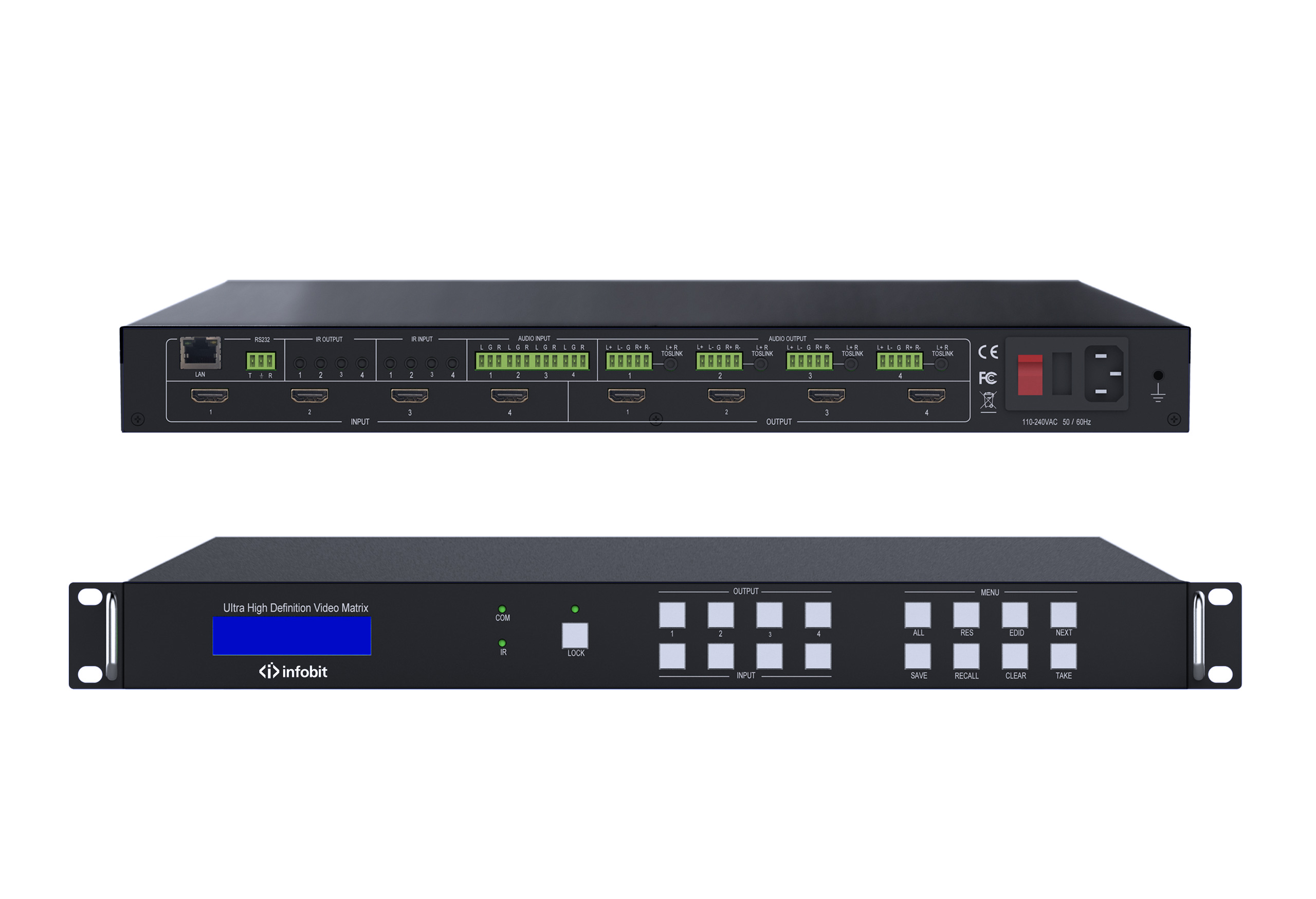 Бесподрывный матричный коммутатор Infobit, iMatrix H44HAW,  HDMI 4×4