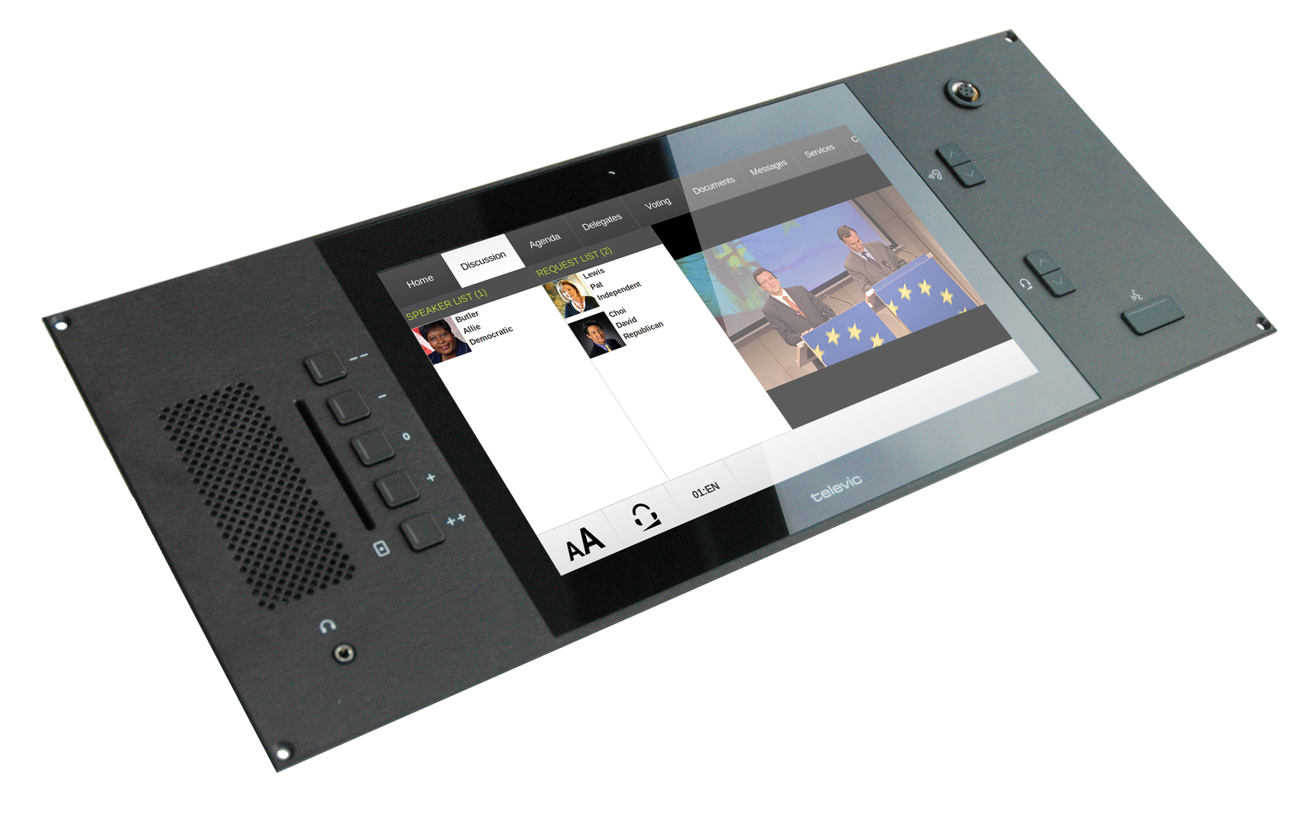 Мультимедийный пульт врезной Televic uniCOS F/MM